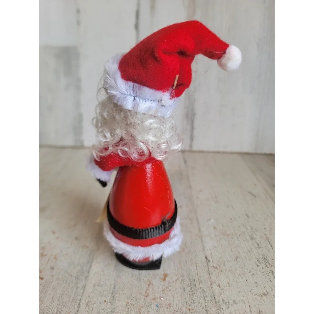 Santa Claus naughty nice list wooden doll vintage Xmas glasses home decor